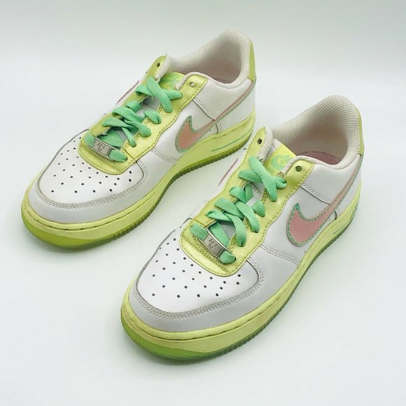 Nike Shoes - Nike Air Force AF1 82 GS Pink Lime Athletic Sneaker 314219-163 4Y Womens 5.5